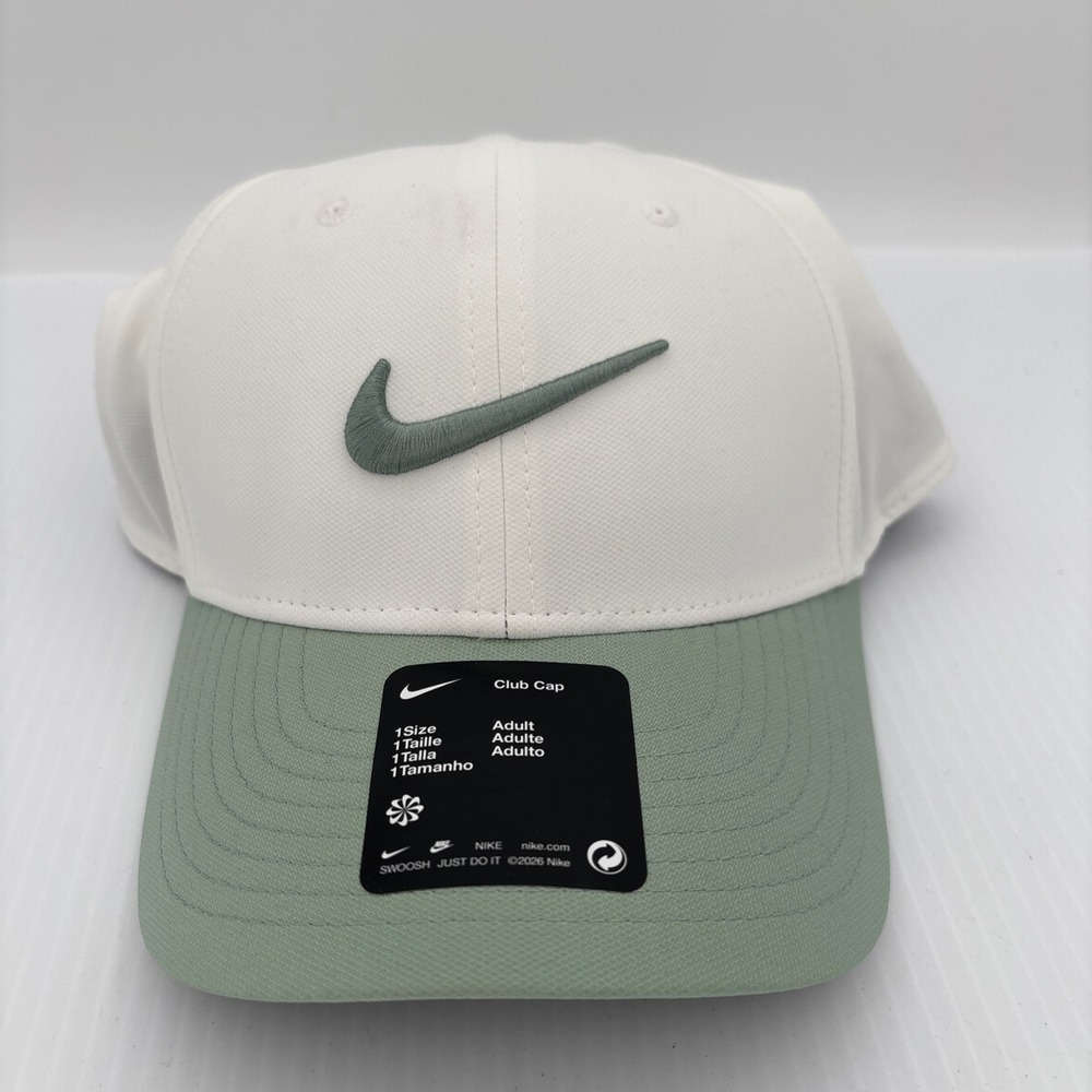 Nike Dri-FIT Club Cap Snapback Golf Hat Mens One Size Mint White